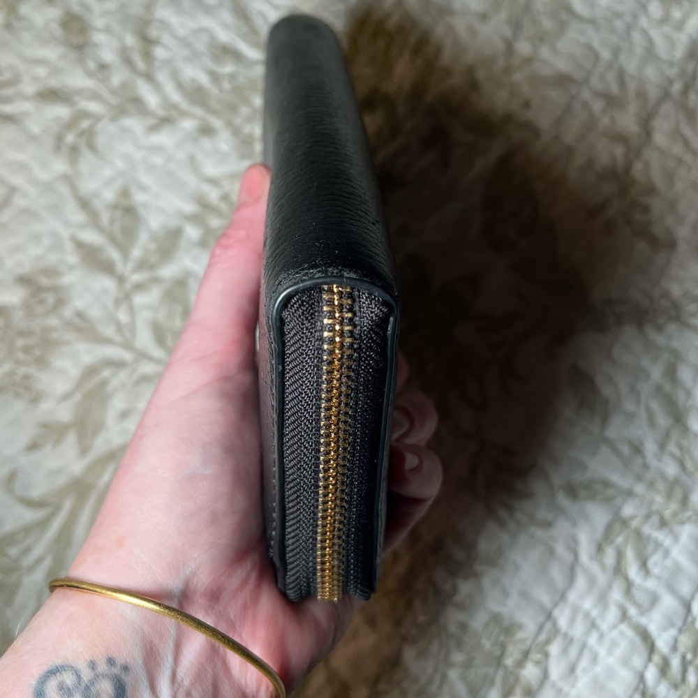 Kate Spade Continental Black Leather Zip Wallet, Classic Minimalist 90s - Picture 12 of 14